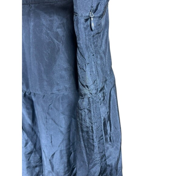 Eileen Fisher‎ Blue 100% Silk Tiered Sleeveless Maxi Dress Womens Petite Medium - Picture 6 of 16